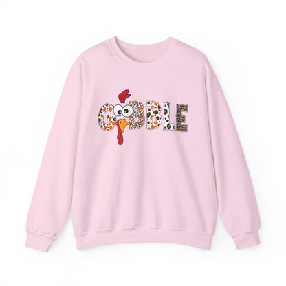 Gobble Turkey Lettering sweatshirt | Thanksgiving turkey leopard print