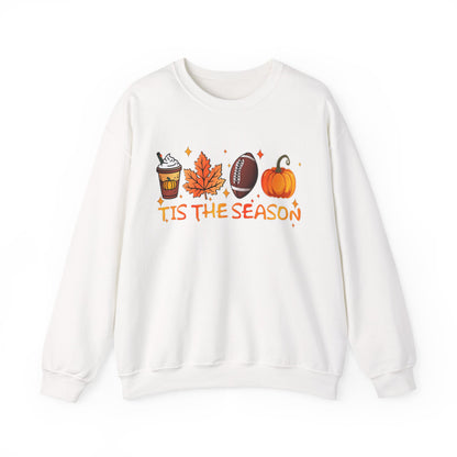 Tis the Season Autumn Icons Sweatshirt | Pumpkin Leaf Coffee Football