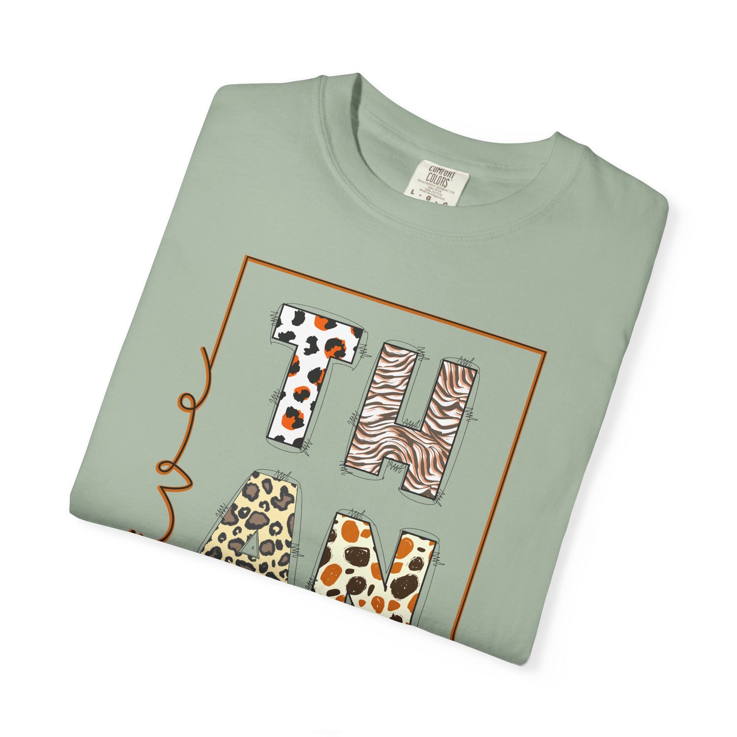 Give Thanks T-shirt | Thanksgiving Leopard Animal Print Letters