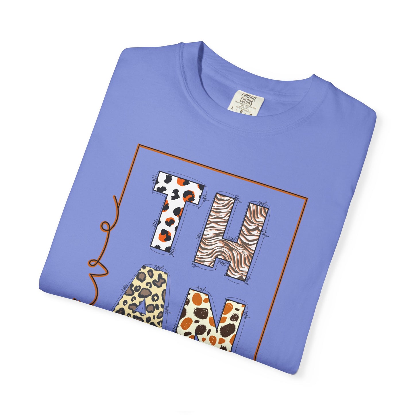 Give Thanks T-shirt | Thanksgiving Leopard Animal Print Letters