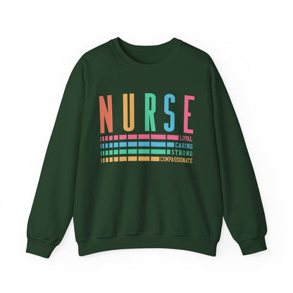 Nurse Caring Loyal Strong Sweatshirt | Funny Nurse Sweater | Nurse Life Top | Cute Nurse Gifts | Registered Nurse GIft Idea