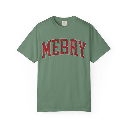 Retro Merry T-shirt | Festive Holiday Tees| Vintage Merry Shirt | Christmas Outfit | Festive Holiday | Christmas Gift