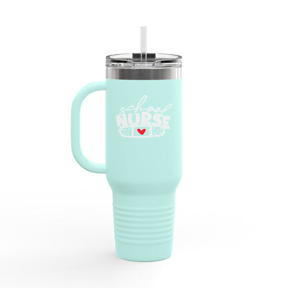 Womens School Nurse Travel Mug | Nurse Heart Bottle | Nursing Life Mug | Nurse Appreciation | Registered Nurse Gift Idea