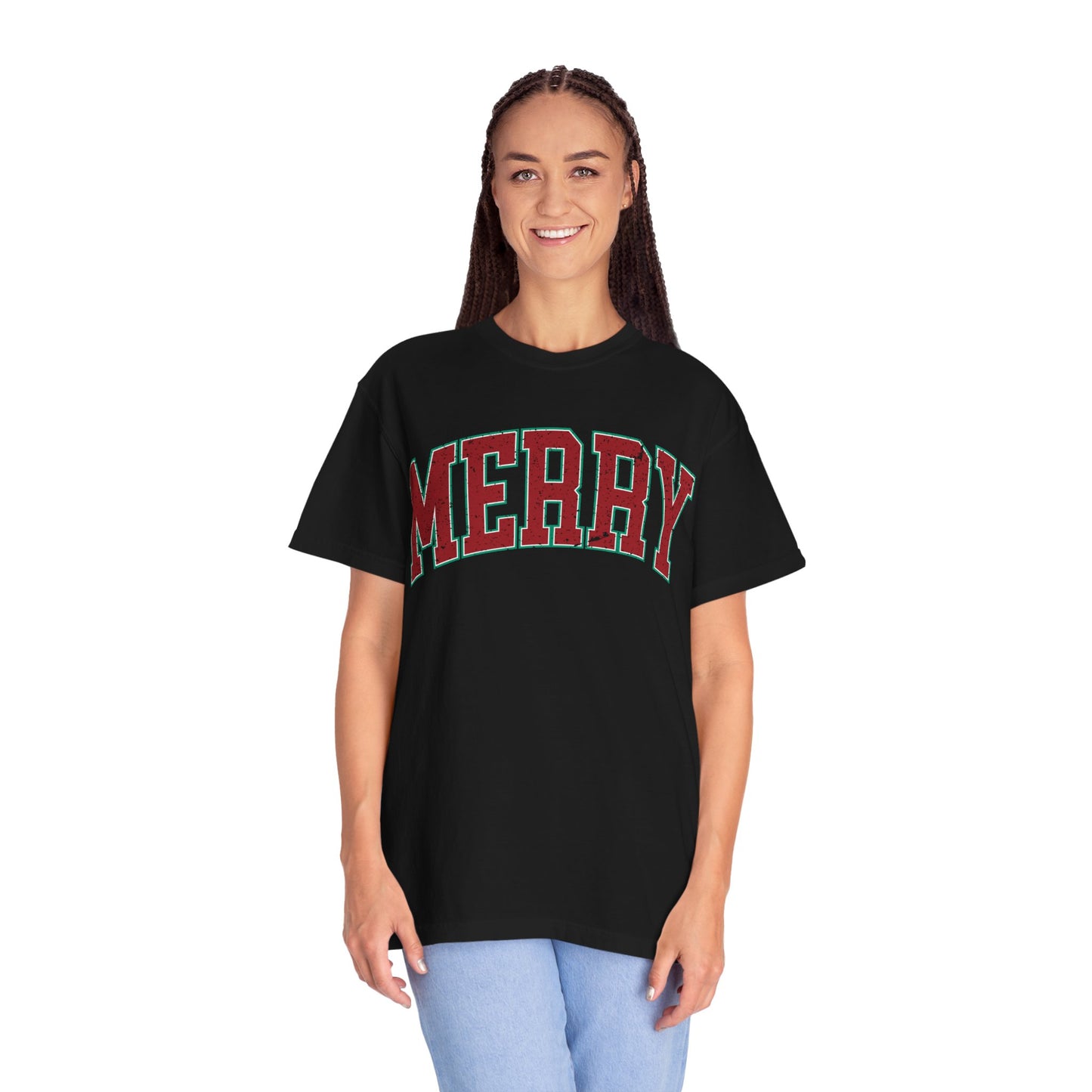 Retro Merry T-shirt | Festive Holiday Tees| Vintage Merry Shirt | Christmas Outfit | Festive Holiday | Christmas Gift