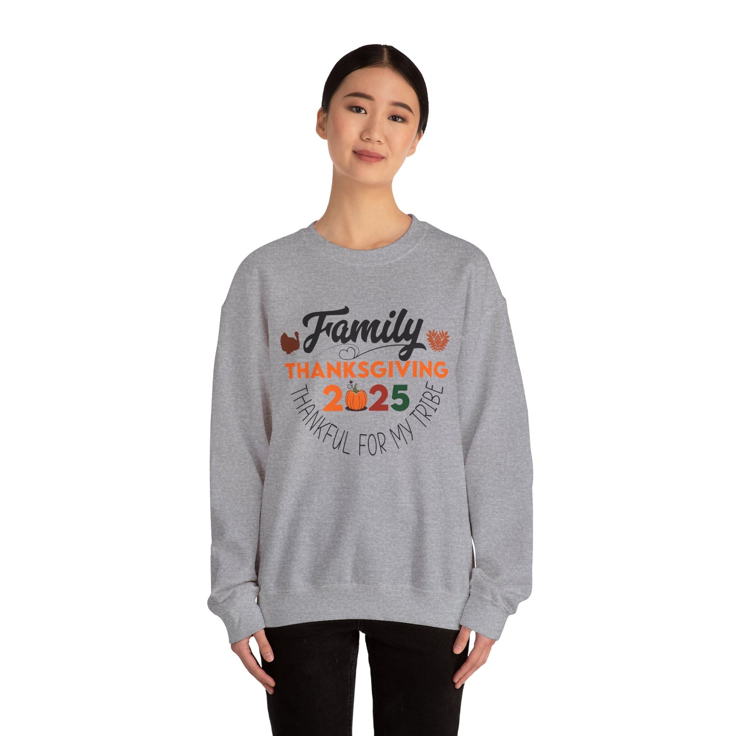 Family Thanksgiving 2025 Crewneck Sweatshirt | Thankful for My Tribe