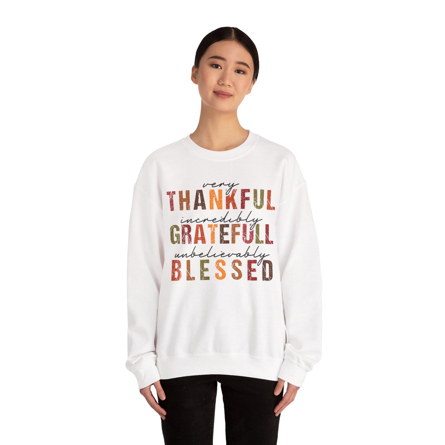 Thankful Grateful Blessed sweatshirt | Fall Thanksgiving crewneck