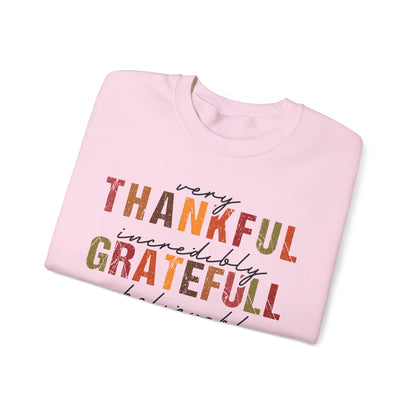 Thankful Grateful Blessed sweatshirt | Fall Thanksgiving crewneck