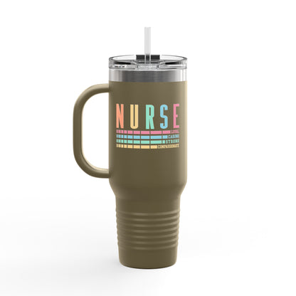 Nurse Caring Loyal Strong Travel Mug | Funny Nurse Bottle | Nurse Life Tumbler | Cute Nurse Mug | Registered Nurse GIft Idea