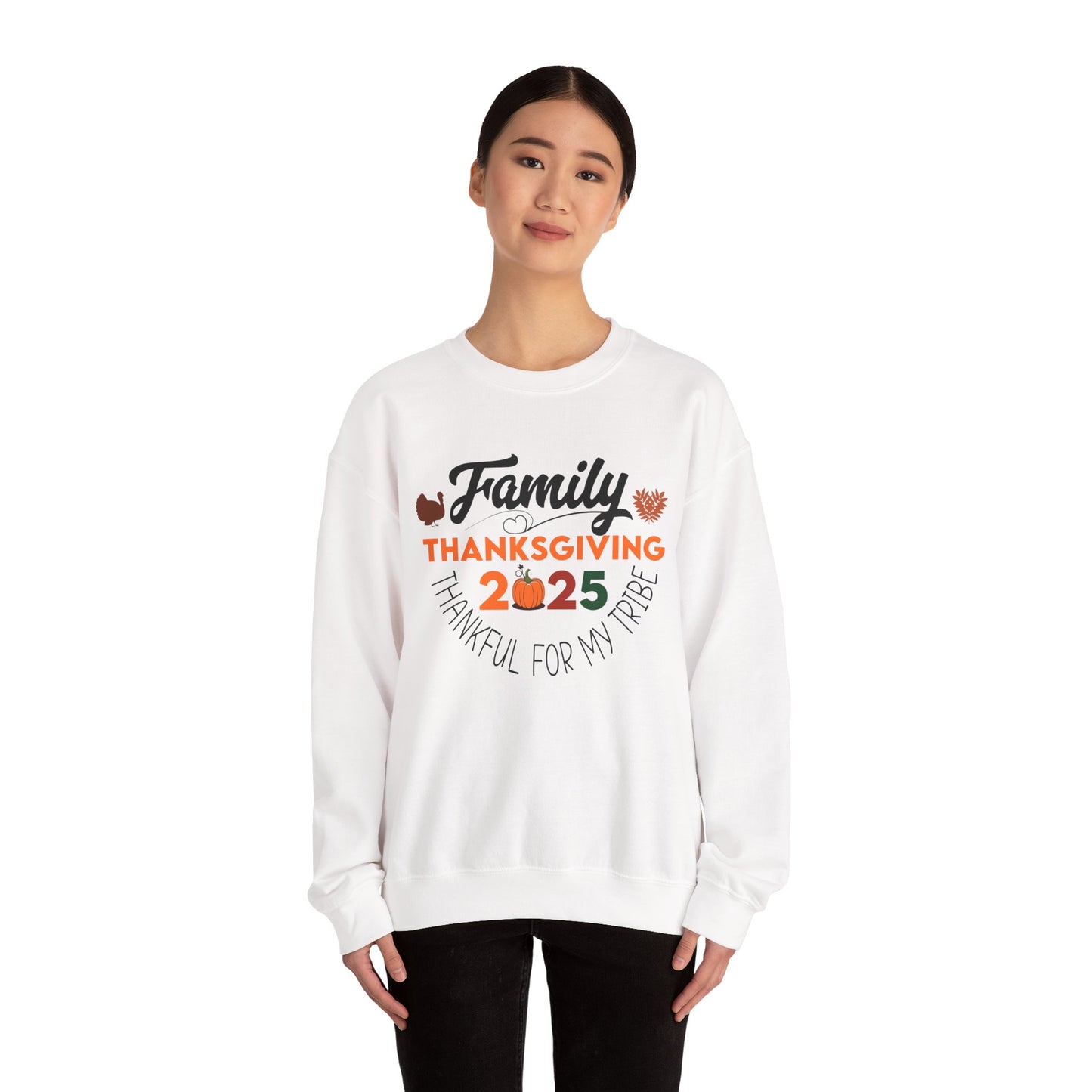 Family Thanksgiving 2025 Crewneck Sweatshirt | Thankful for My Tribe