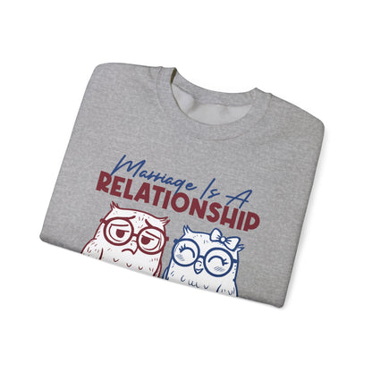 Funny Marriage T-shirt | Wife tees gift | Gift for Husband | Owl Couple | Marriage is a RELATIONSHIP in which one person always