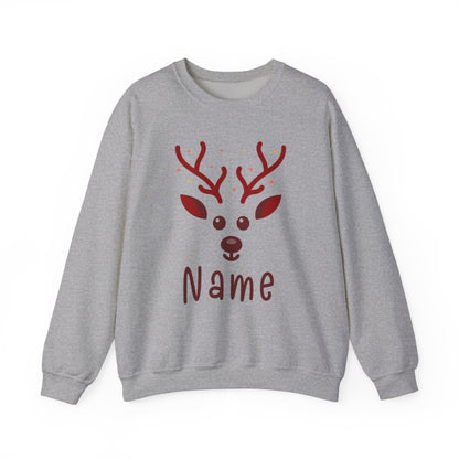 Personalized Kids Christmas Shirt | Girls Reindeer Name Toddler Sweatshirt | Custom Retro Xmas Natural Onesie | Cute Holiday Girls Shirt
