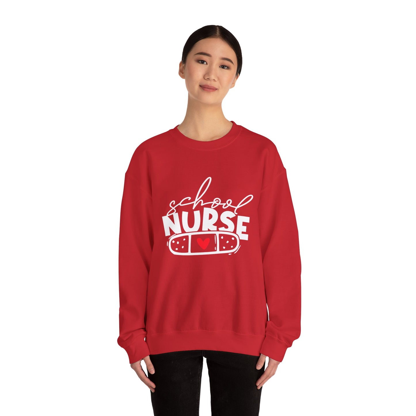 Womens School Nurse Sweatshirt | Nurse Heart Sweater | Nursing Life Top | Nurse Appreciation | Registered Nurse Gift Idea
