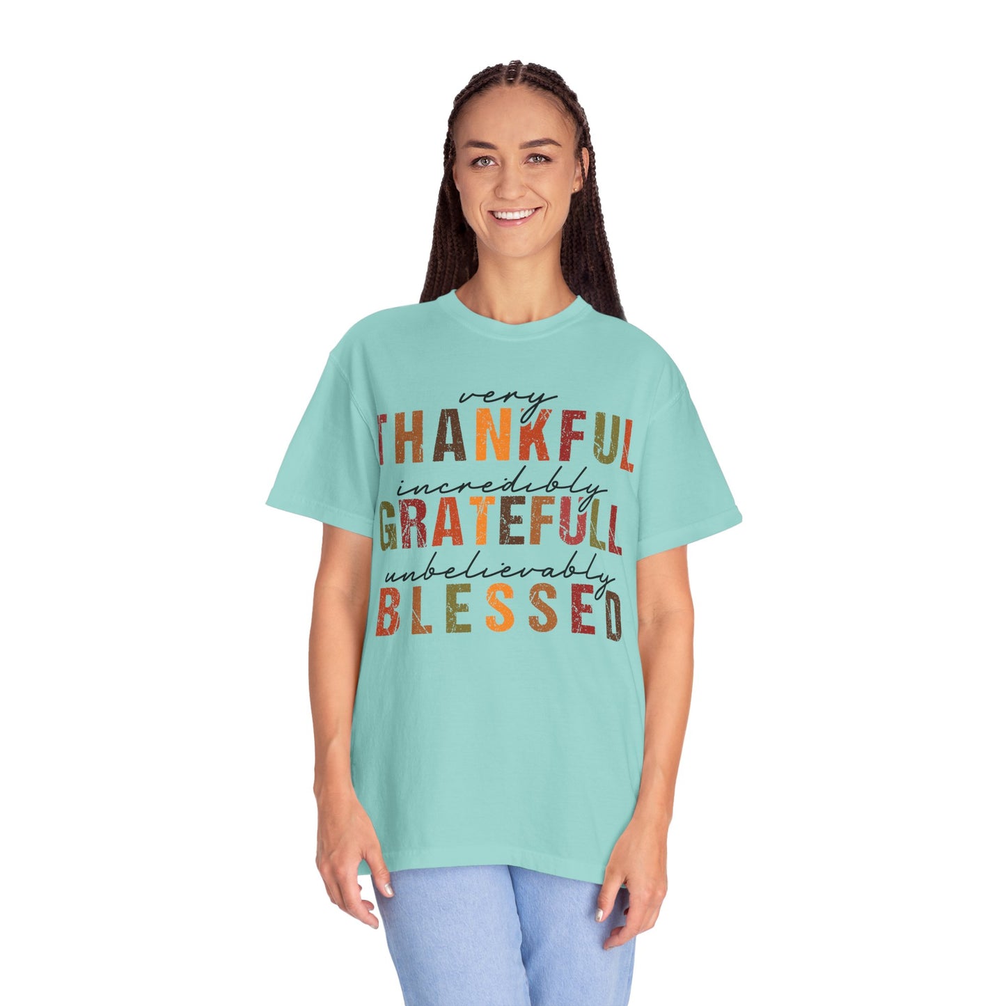 Thankful Grateful Blessed T-shirt | Inspirational Thanksgiving Shirt