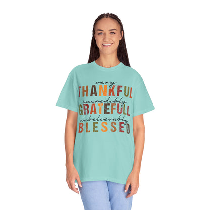 Thankful Grateful Blessed T-shirt | Inspirational Thanksgiving Shirt