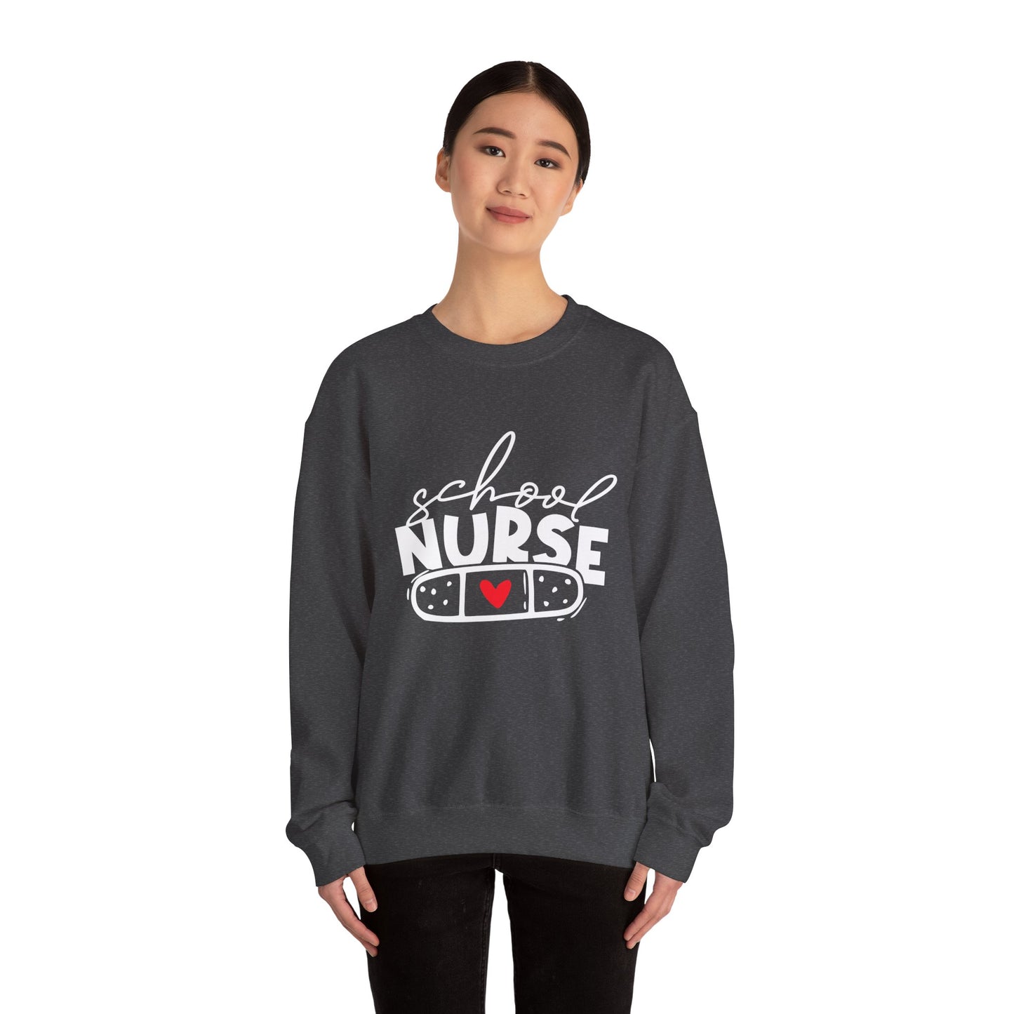 Womens School Nurse Sweatshirt | Nurse Heart Sweater | Nursing Life Top | Nurse Appreciation | Registered Nurse Gift Idea