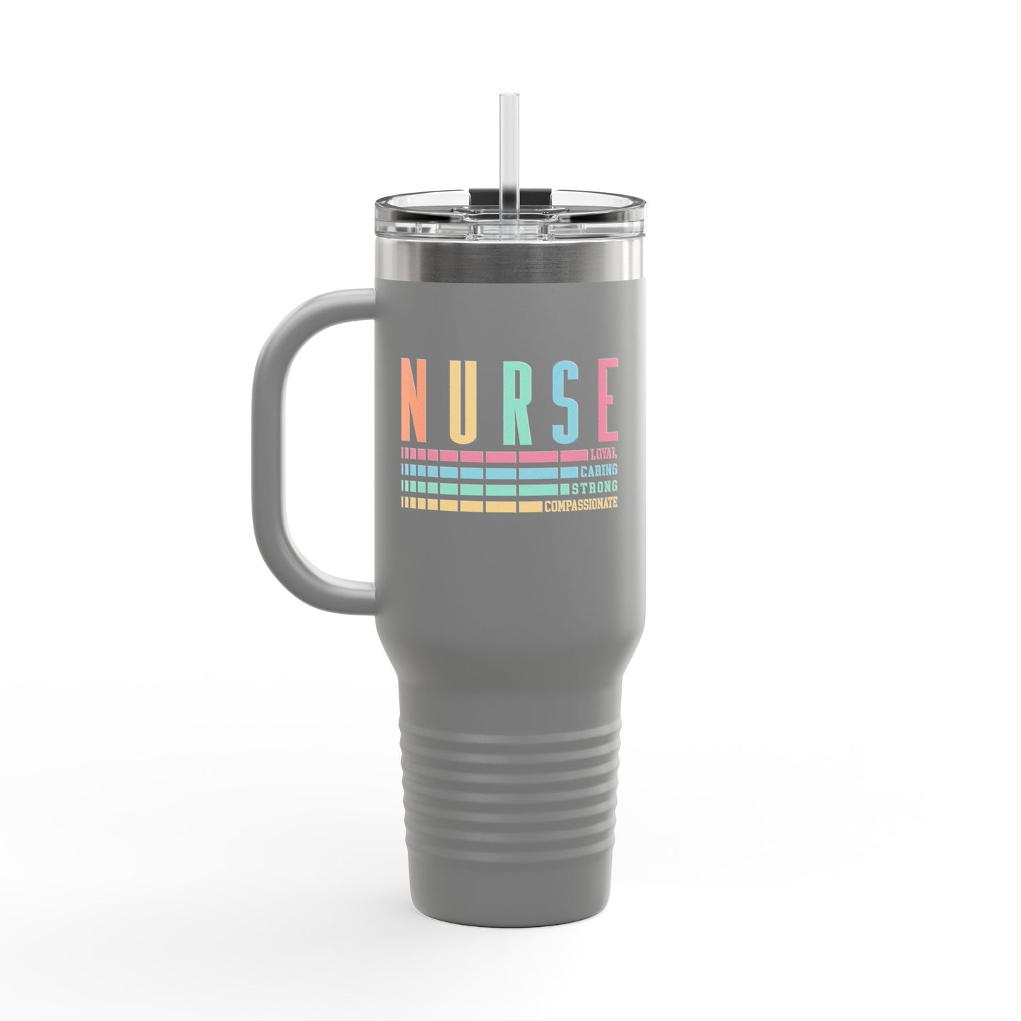 Nurse Caring Loyal Strong Travel Mug | Funny Nurse Bottle | Nurse Life Tumbler | Cute Nurse Mug | Registered Nurse GIft Idea