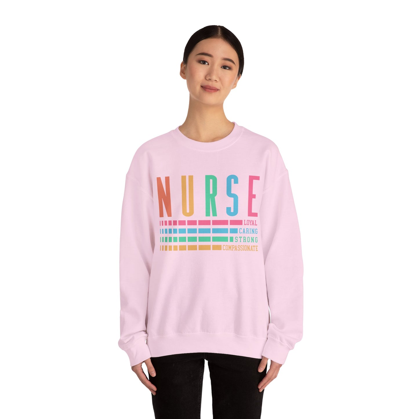 Nurse Caring Loyal Strong Sweatshirt | Funny Nurse Sweater | Nurse Life Top | Cute Nurse Gifts | Registered Nurse GIft Idea