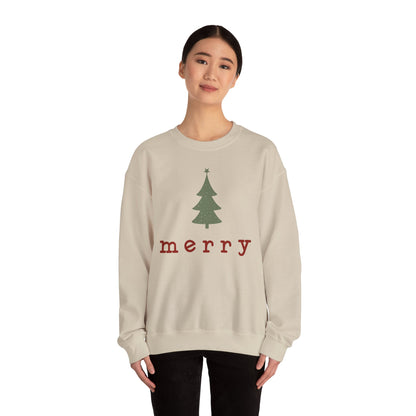 Retro Merry Sweatshirt | Merry Christmas Sweatshirt | Festive Holiday Pullover | Gift for Women | Christmas Minimalist Swater
