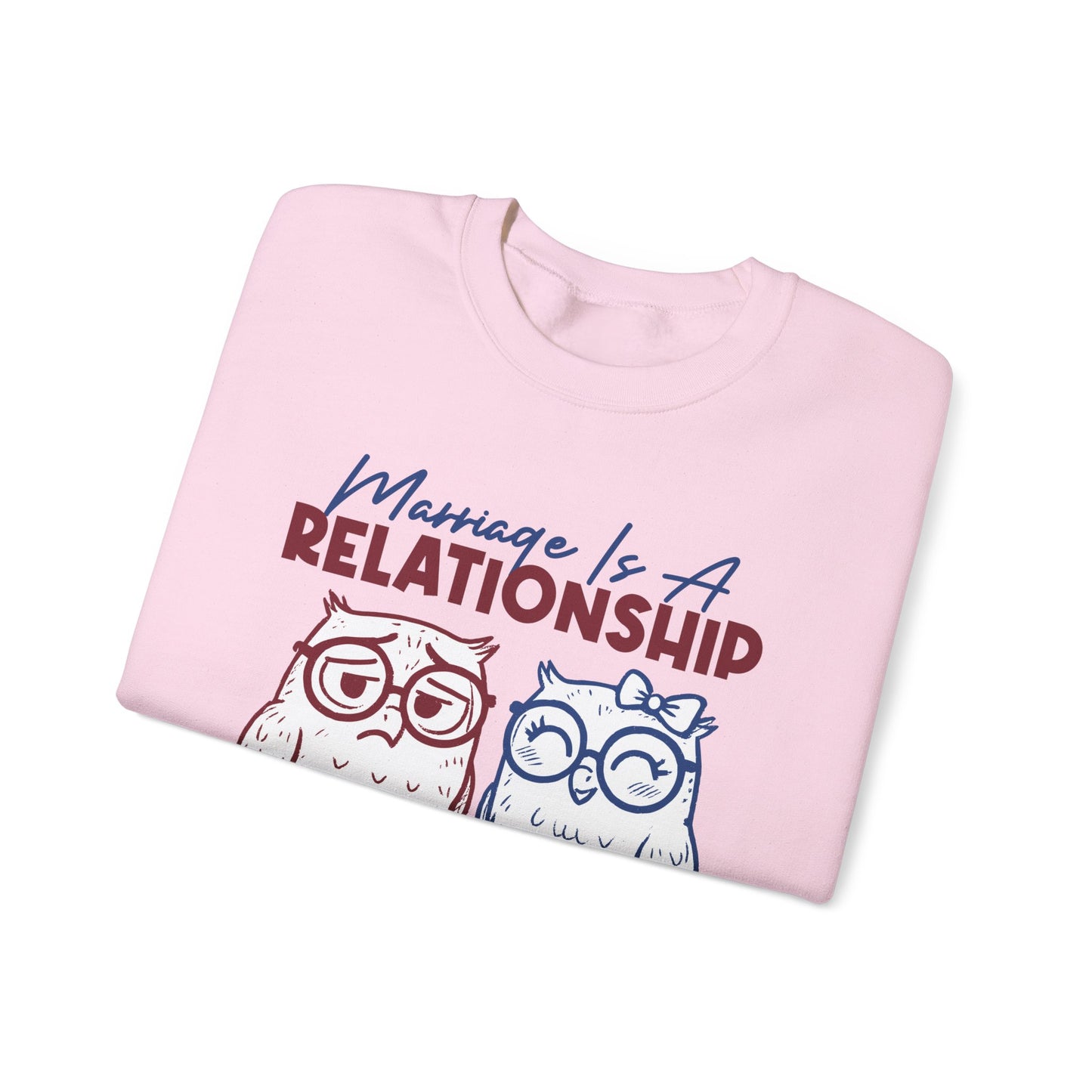 Funny Marriage T-shirt | Wife tees gift | Gift for Husband | Owl Couple | Marriage is a RELATIONSHIP in which one person always
