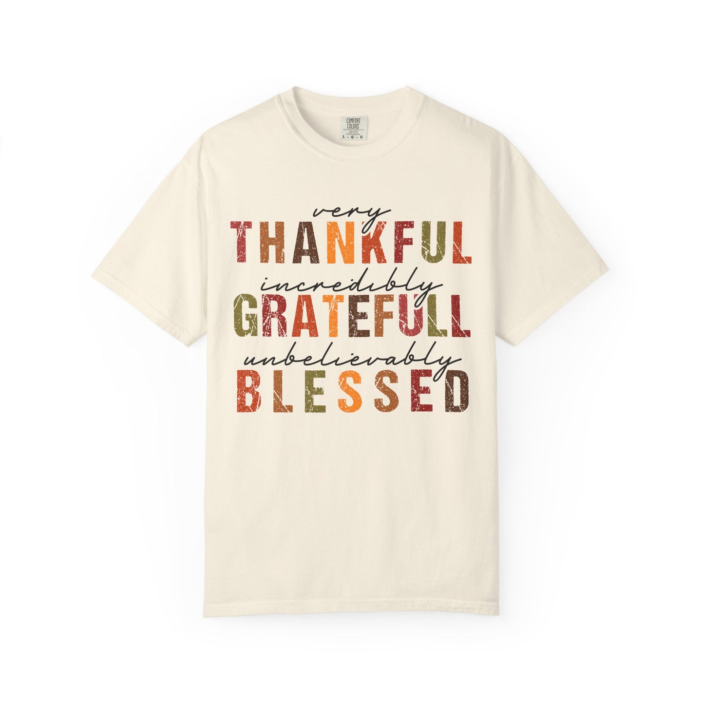 Thankful Grateful Blessed T-shirt | Inspirational Thanksgiving Shirt