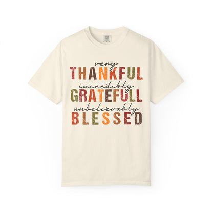 Thankful Grateful Blessed T-shirt | Inspirational Thanksgiving Shirt