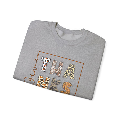 Give thanks typography sweatshirt