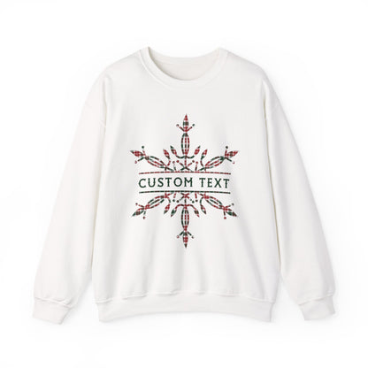 Custom Christmas Plaid Snowflake Family Name Shirt |  Personalized Holiday Group Sweatshirt |  Matching Cousin Crew Christmas Party Gift