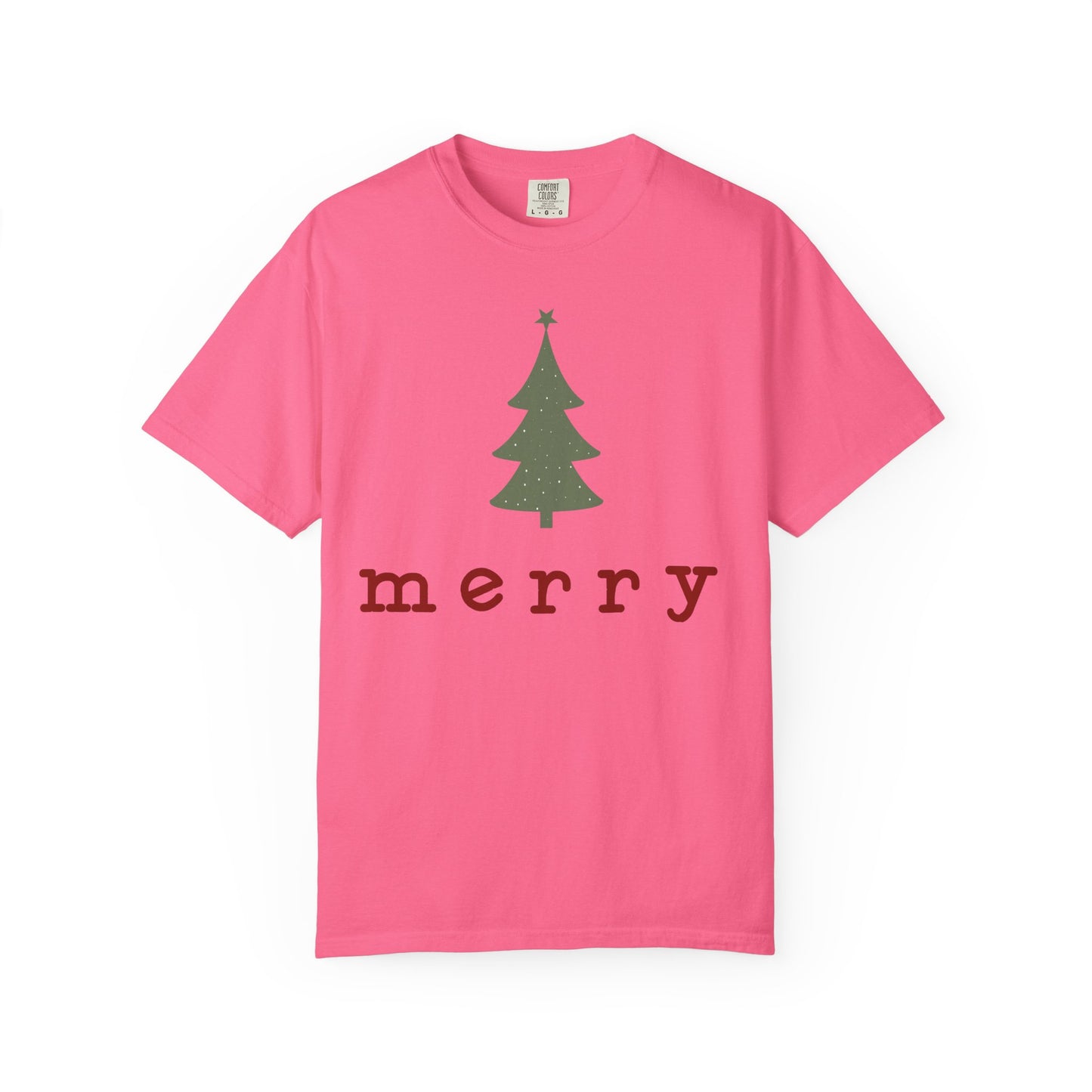 Retro Merry T-shirt | Merry Christmas Tees | Festive Holiday Outfit | Gift for Women | Christmas Minimalist T-shirt