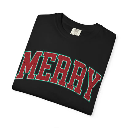 Retro Merry T-shirt | Festive Holiday Tees| Vintage Merry Shirt | Christmas Outfit | Festive Holiday | Christmas Gift