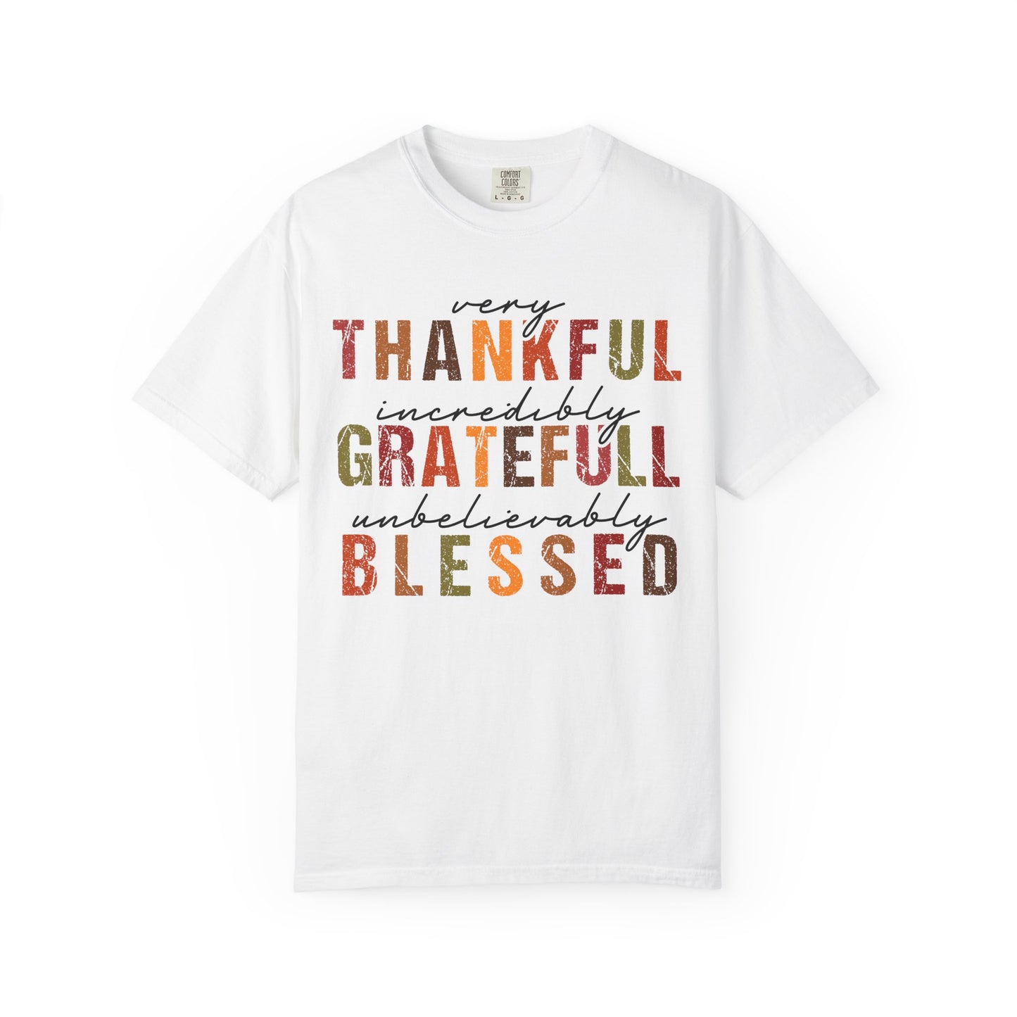 Thankful Grateful Blessed T-shirt | Inspirational Thanksgiving Shirt