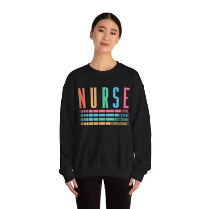 Nurse Caring Loyal Strong Sweatshirt | Funny Nurse Sweater | Nurse Life Top | Cute Nurse Gifts | Registered Nurse GIft Idea