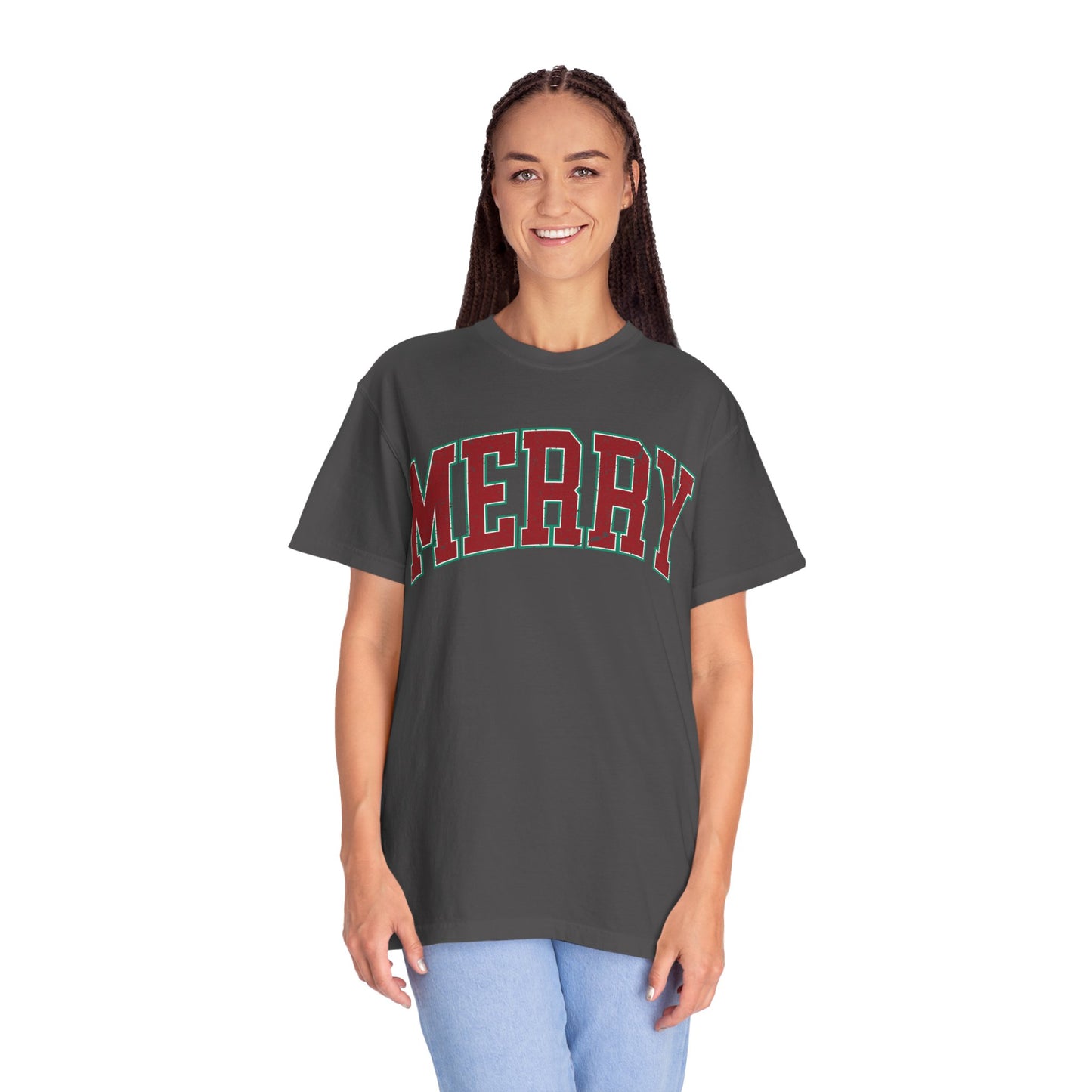 Retro Merry T-shirt | Festive Holiday Tees| Vintage Merry Shirt | Christmas Outfit | Festive Holiday | Christmas Gift