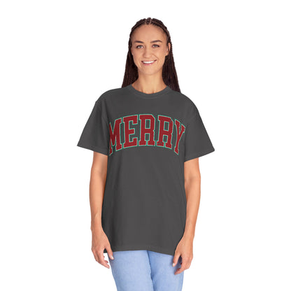 Retro Merry T-shirt | Festive Holiday Tees| Vintage Merry Shirt | Christmas Outfit | Festive Holiday | Christmas Gift