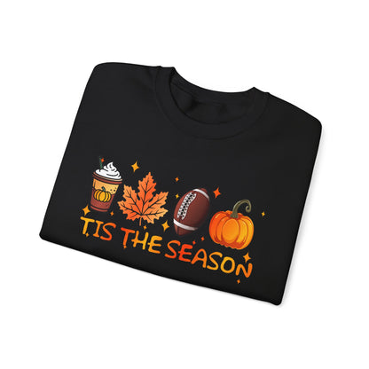 Tis the Season Autumn Icons Sweatshirt | Pumpkin Leaf Coffee Football