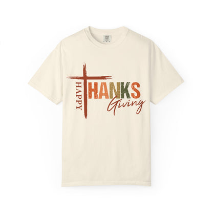 Happy Thanksgiving Cross Thanks T-shirt | Thanksgiving Shirt, Fall Holiday Tee