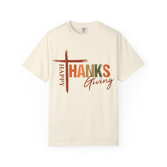 Happy Thanksgiving Cross Thanks T-shirt | Thanksgiving Shirt, Fall Holiday Tee