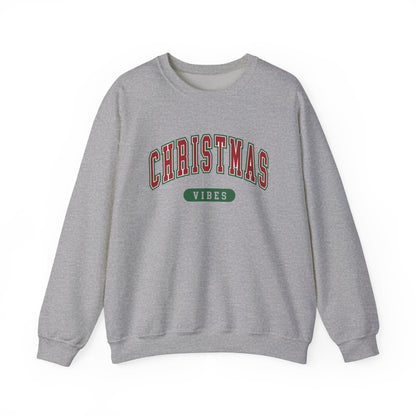 Womens Christmas Sweatshirt | Retro Christmas Vibes Sweatshirt | Holiday Sweater | Womens Xmas Party Crewneck, Festive Holiday Outfit