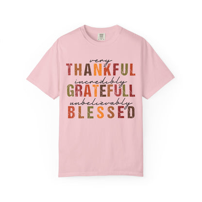 Thankful Grateful Blessed T-shirt | Inspirational Thanksgiving Shirt
