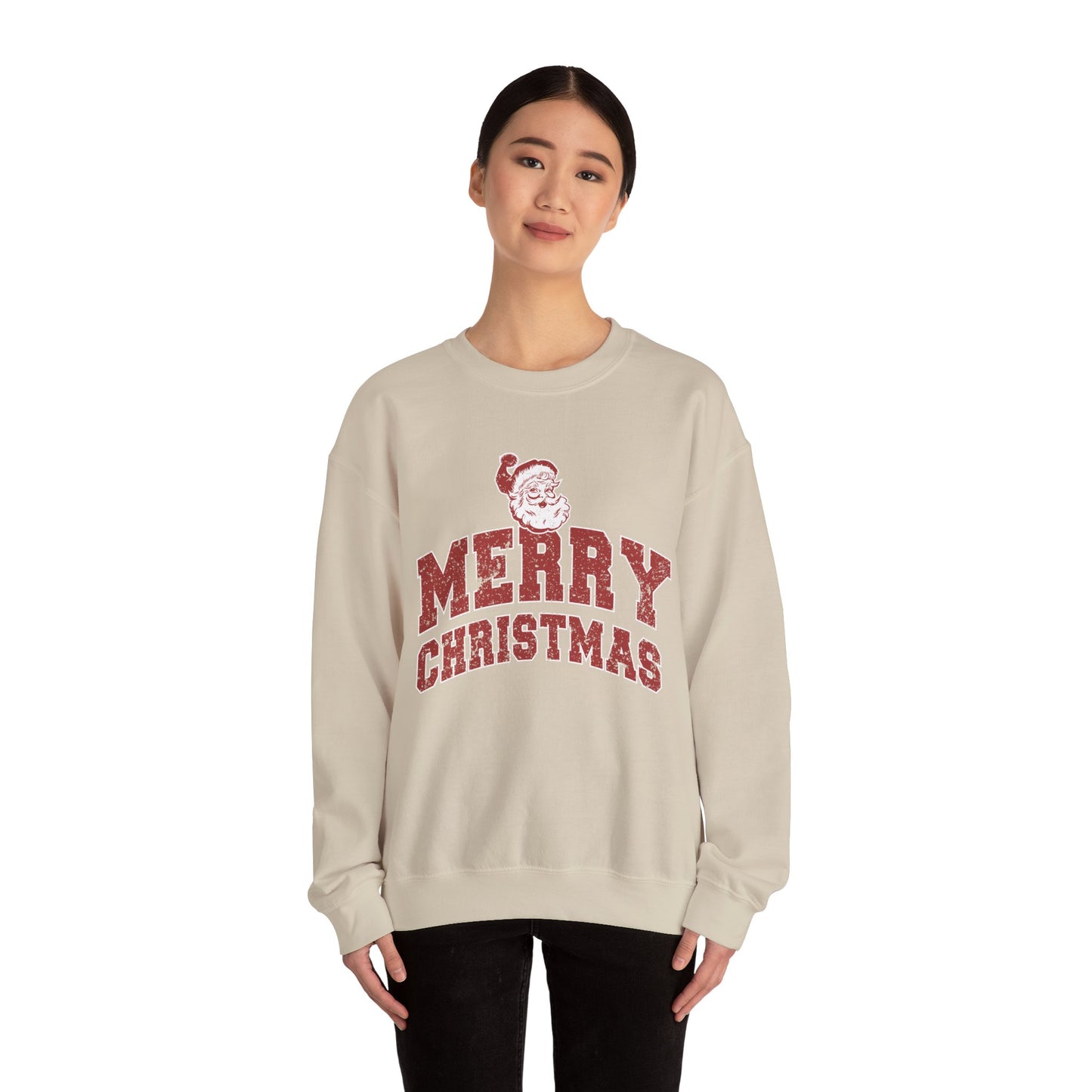 Retro Merry Christmas Santa Sweatshirt | Unisex Holiday Season Sweater | Santa Claus Sweatshirt | Christmas Gift | Christmas Season Top