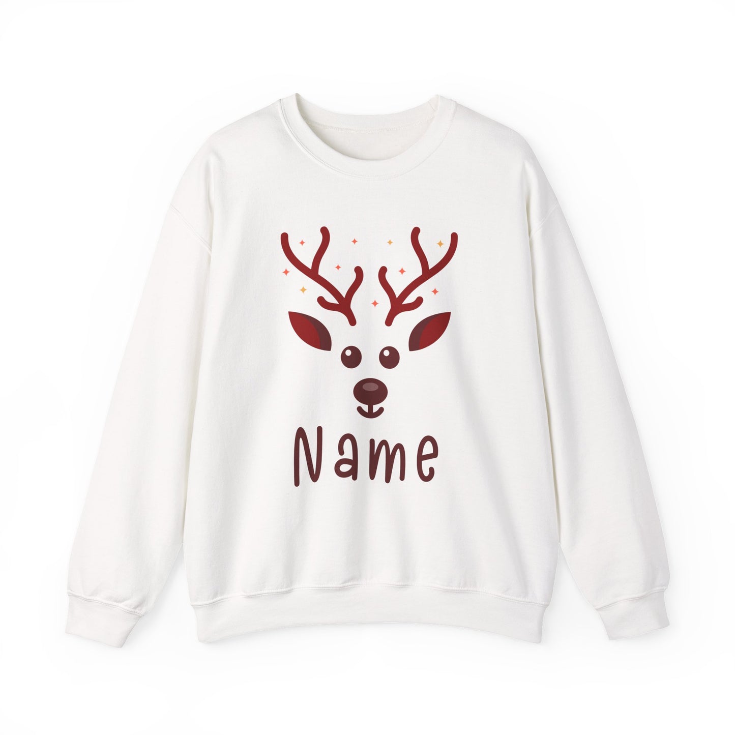 Personalized Kids Christmas Shirt | Girls Reindeer Name Toddler Sweatshirt | Custom Retro Xmas Natural Onesie | Cute Holiday Girls Shirt