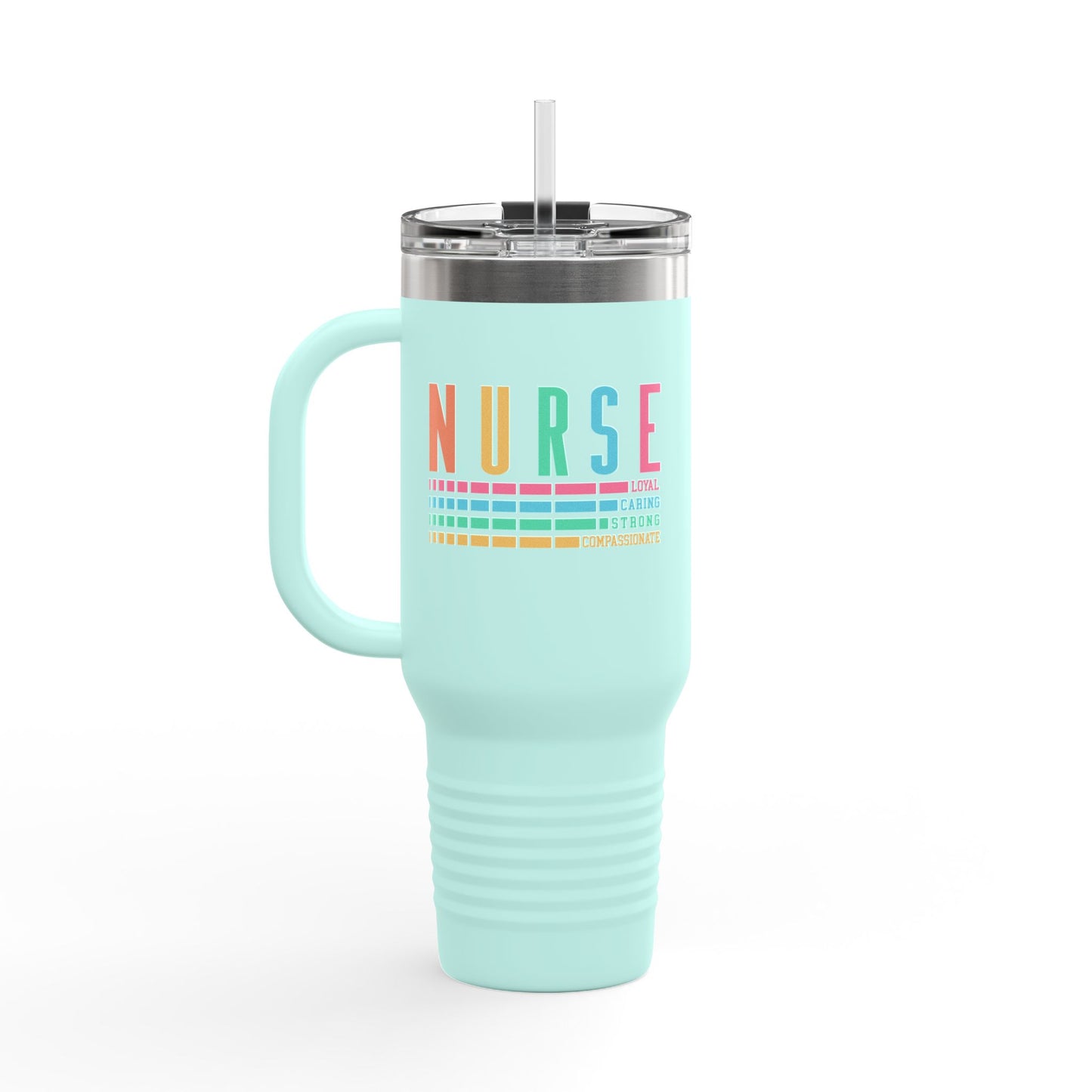 Nurse Caring Loyal Strong Travel Mug | Funny Nurse Bottle | Nurse Life Tumbler | Cute Nurse Mug | Registered Nurse GIft Idea