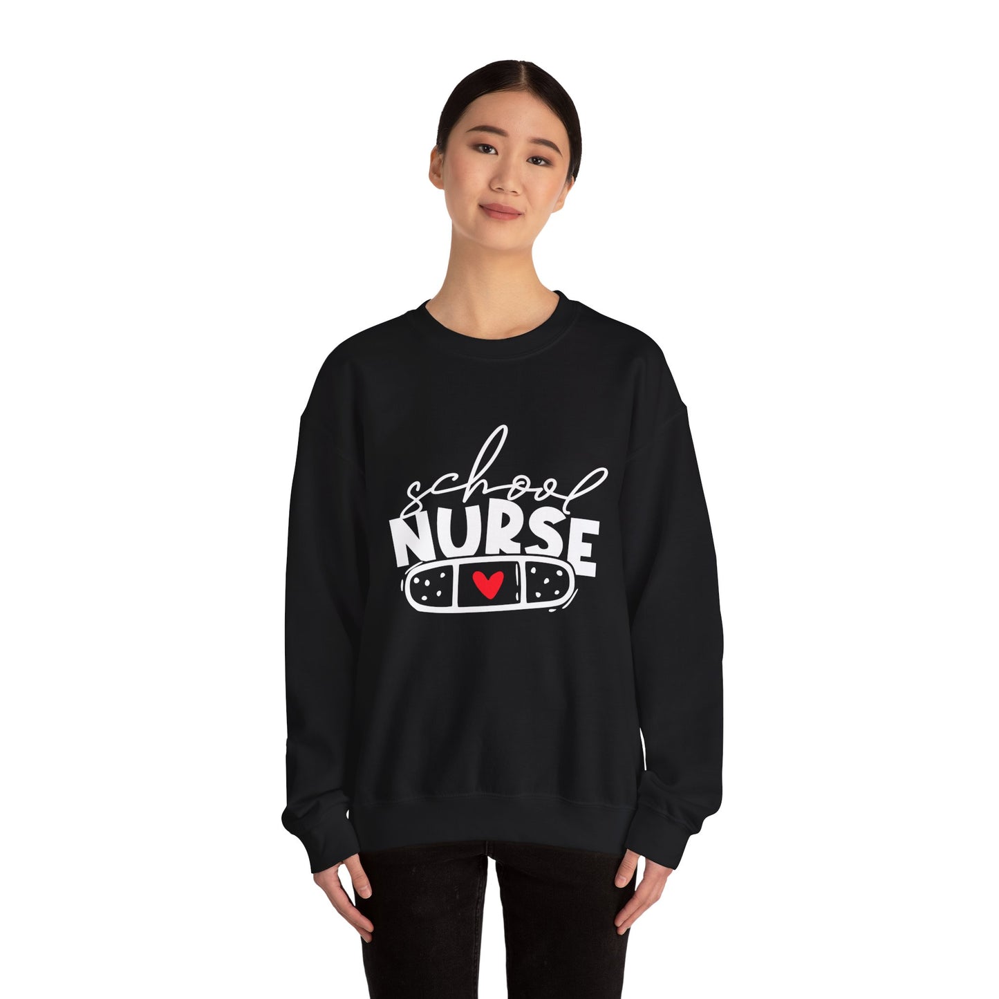 Womens School Nurse Sweatshirt | Nurse Heart Sweater | Nursing Life Top | Nurse Appreciation | Registered Nurse Gift Idea