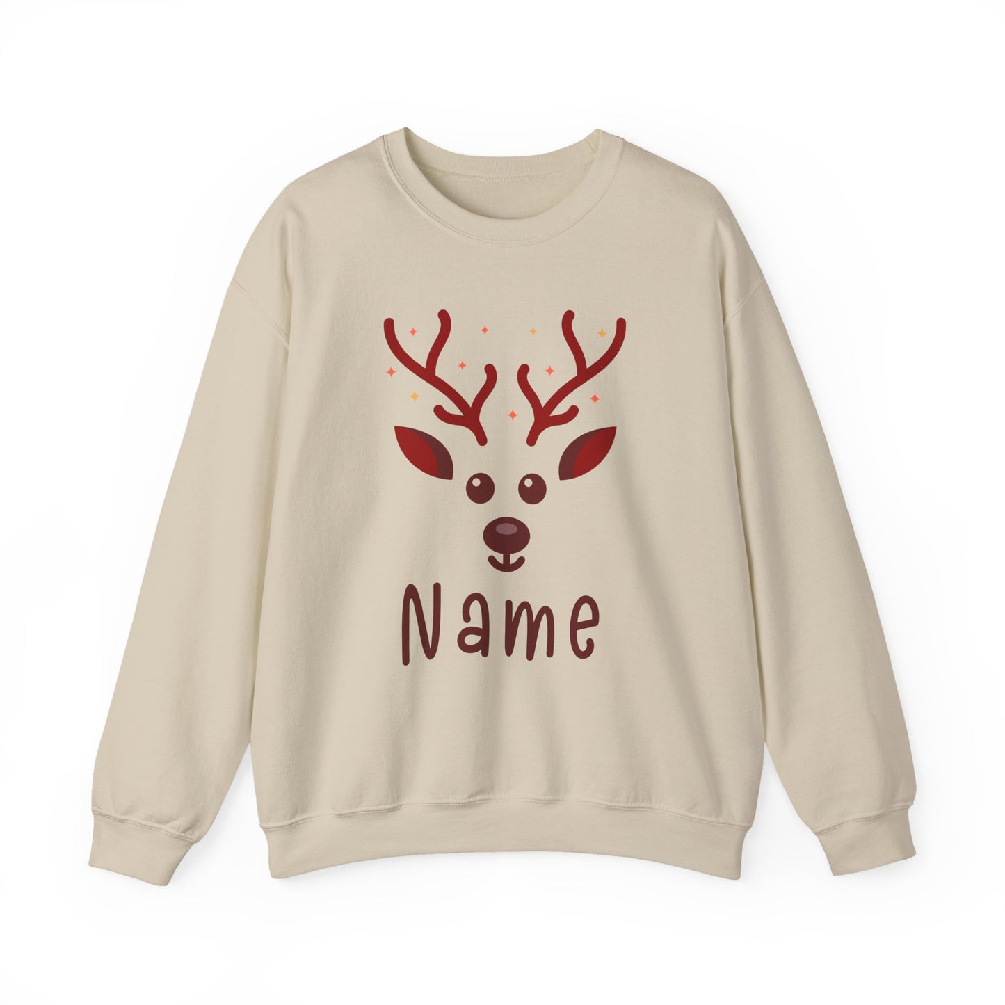 Personalized Kids Christmas Shirt | Girls Reindeer Name Toddler Sweatshirt | Custom Retro Xmas Natural Onesie | Cute Holiday Girls Shirt