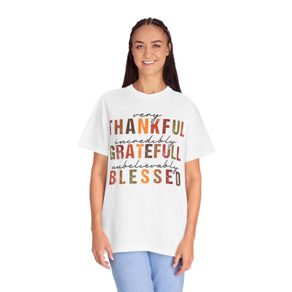 Thankful Grateful Blessed T-shirt | Inspirational Thanksgiving Shirt