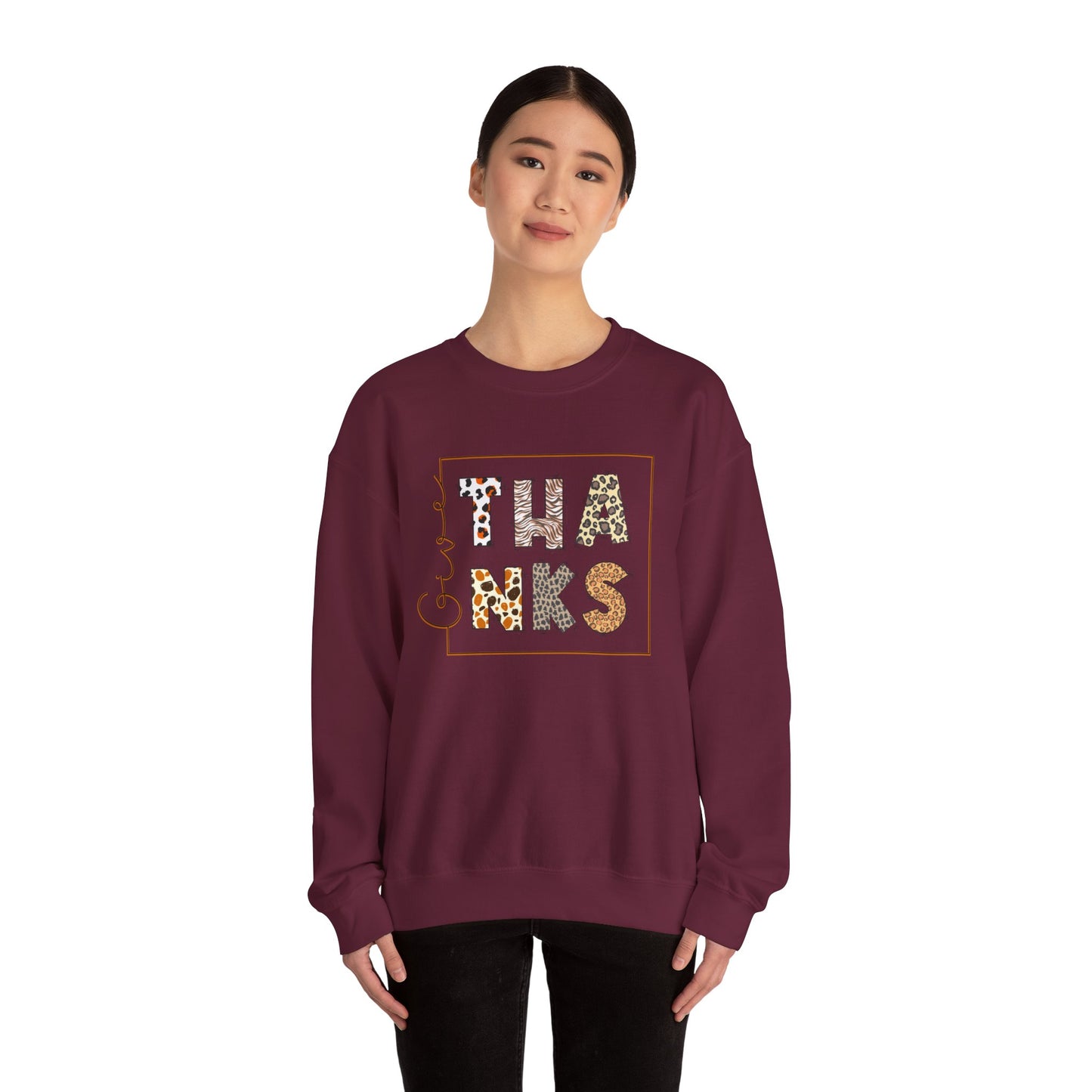 Give thanks typography sweatshirt