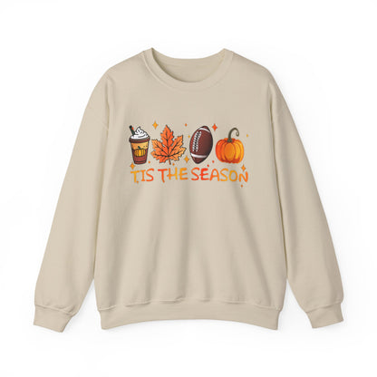 Tis the Season Autumn Icons Sweatshirt | Pumpkin Leaf Coffee Football