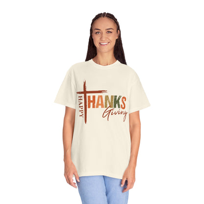 Happy Thanksgiving Cross Thanks T-shirt | Thanksgiving Shirt, Fall Holiday Tee