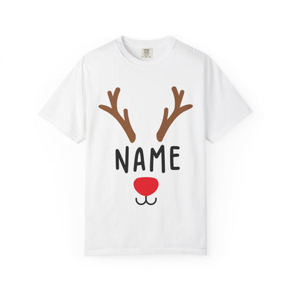 Matching Christmas Kids Shirts | Cute Custom Name Reindeer Graphic Sweatshirt for Family | Funny Customizable Family Christmas Shirts