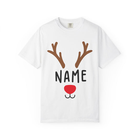 Matching Christmas Kids Shirts | Cute Custom Name Reindeer Graphic Sweatshirt for Family | Funny Customizable Family Christmas Shirts