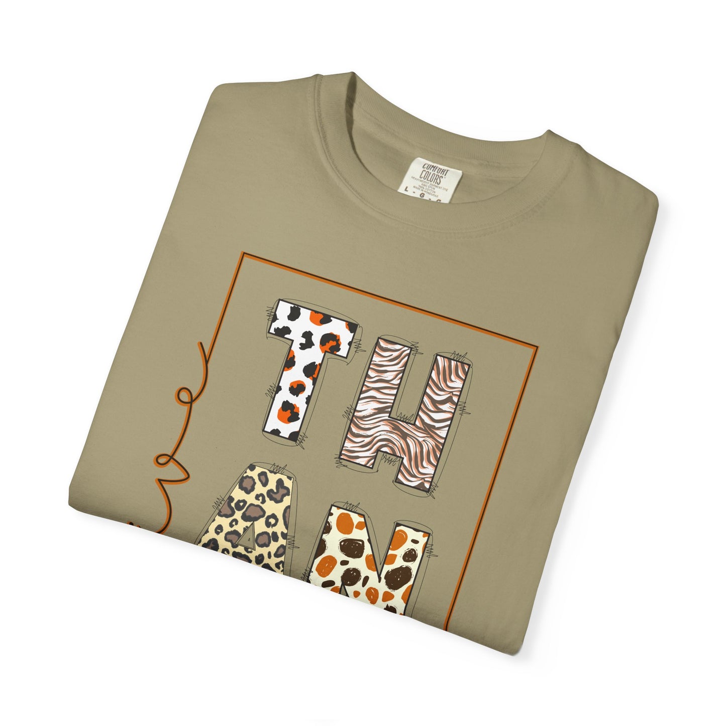 Give Thanks T-shirt | Thanksgiving Leopard Animal Print Letters